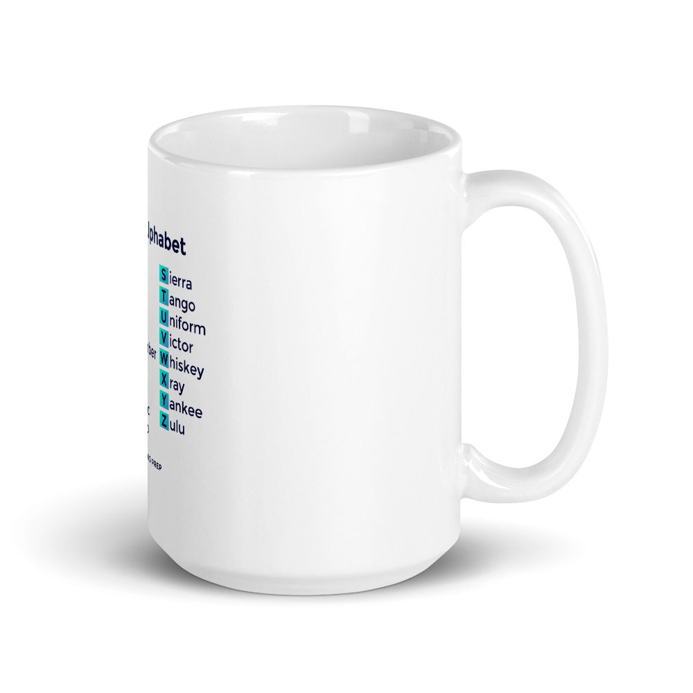 Phonetic Alphabet White Mug