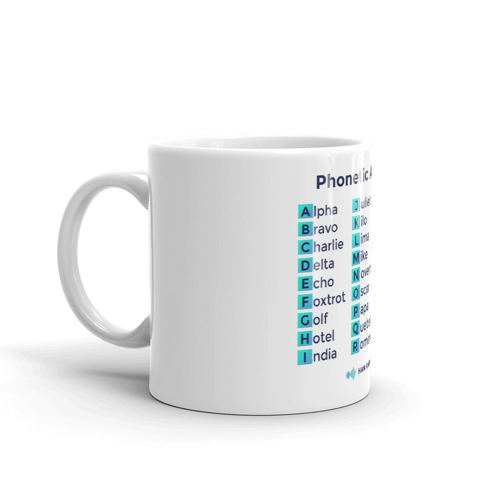 Phonetic Alphabet White Mug