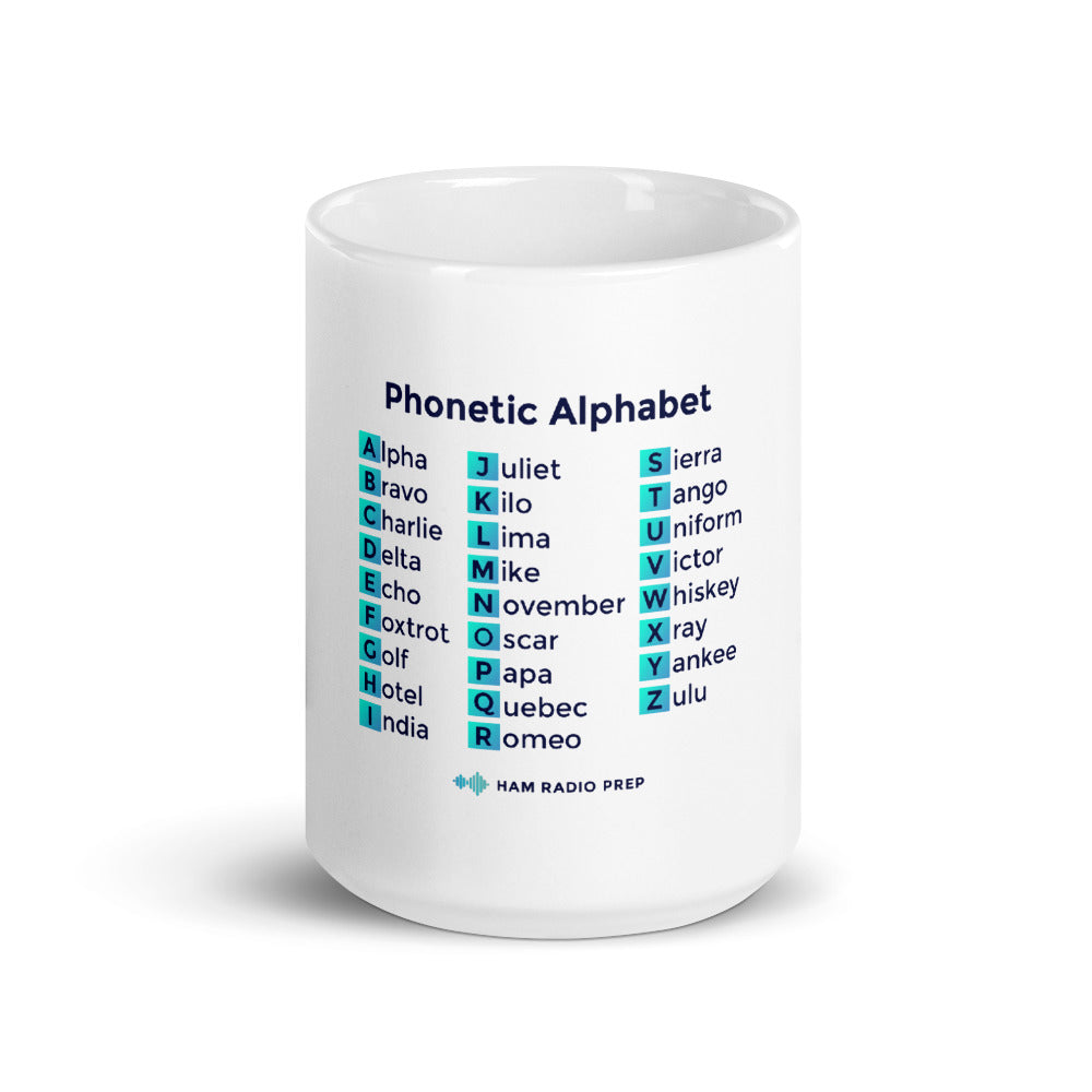 Phonetic Alphabet White Mug