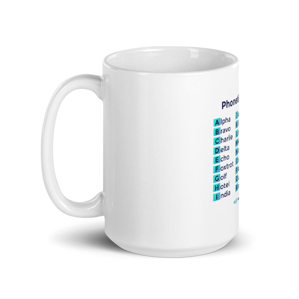 Phonetic Alphabet White Mug