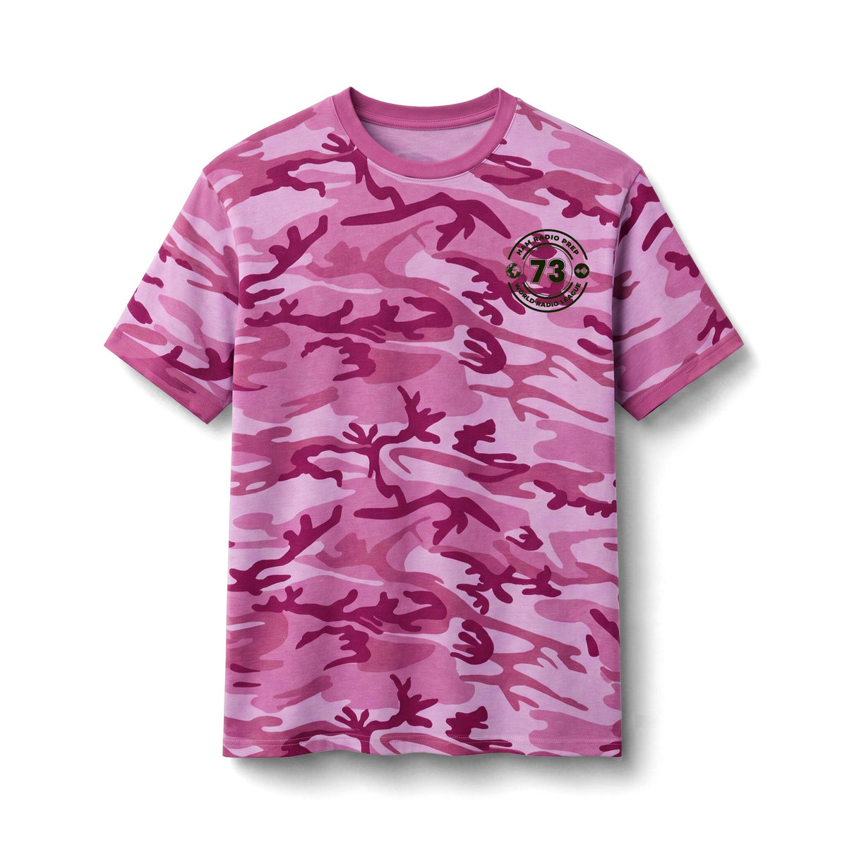 Camo Cotton Tee — Military Green Camouflage T-Shirt with '73' Patch