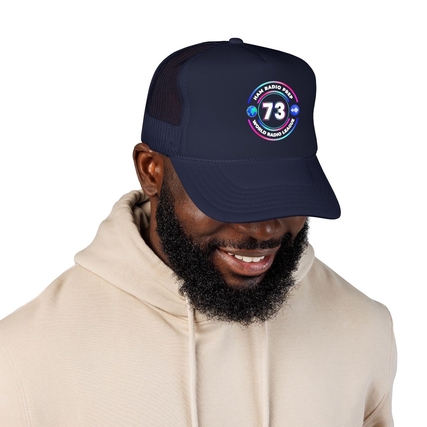 Ham Radio Trucker Hat — '73' World Radio League Patch Cap