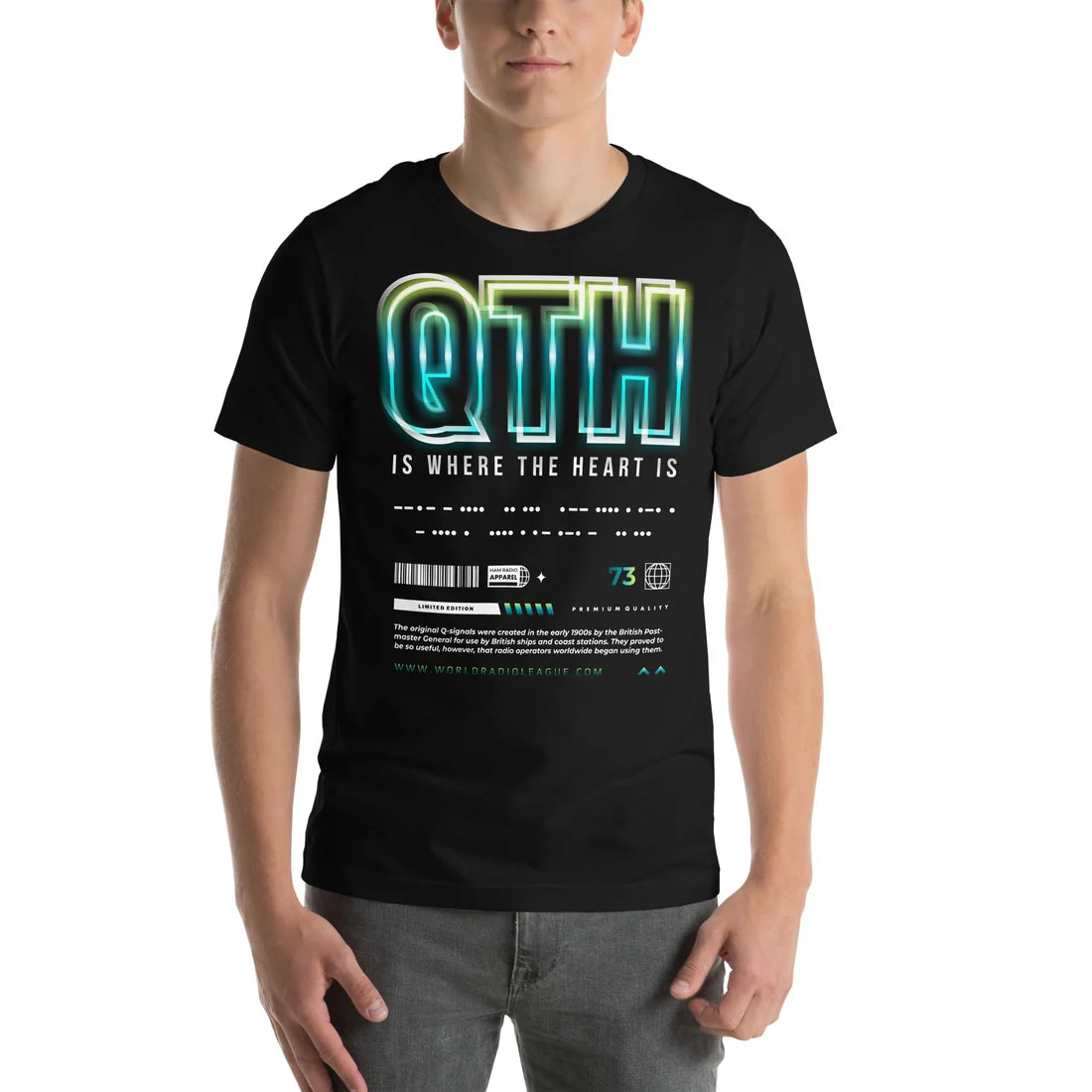 "Q Code T-shirt - QTH" by World Radio League